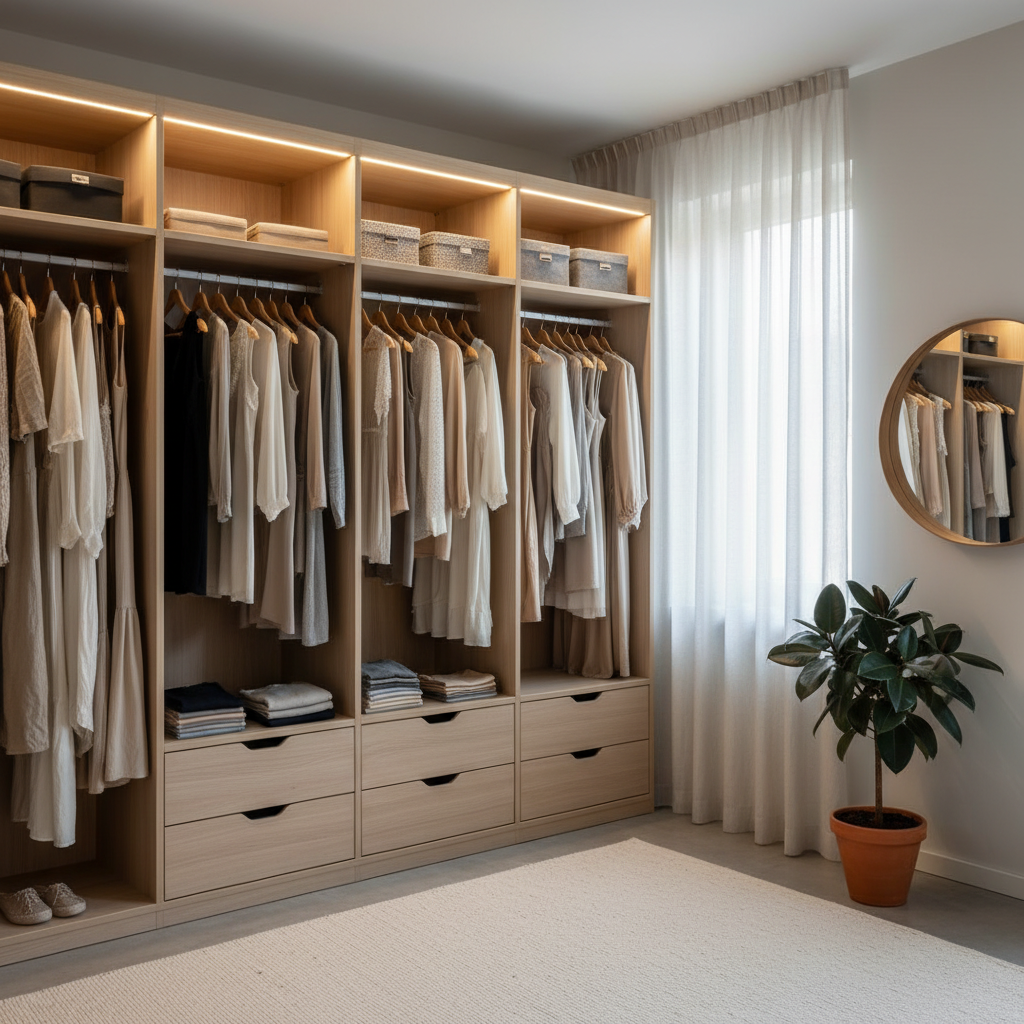 Éclairage dressing : la température de couleur change tout