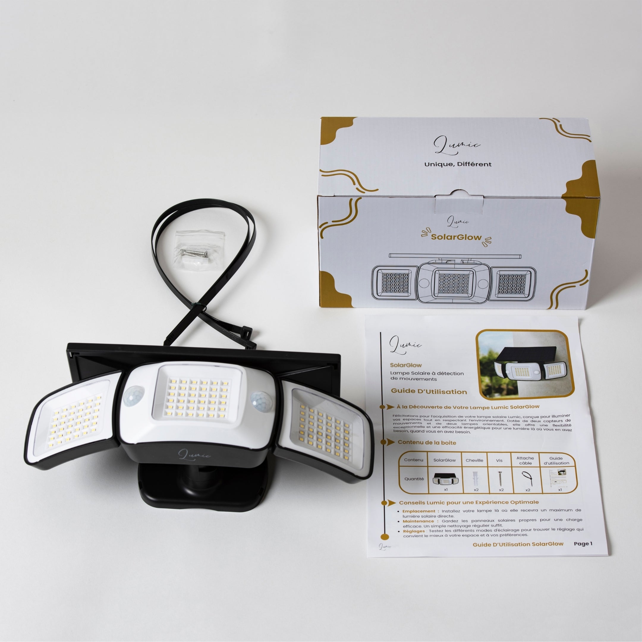 SolarGlow™ | Lampe Solaire Extérieur à Détecteurs de Mouvements - Lumic réglette led cuisine - sous meuble - dressing - couloirs