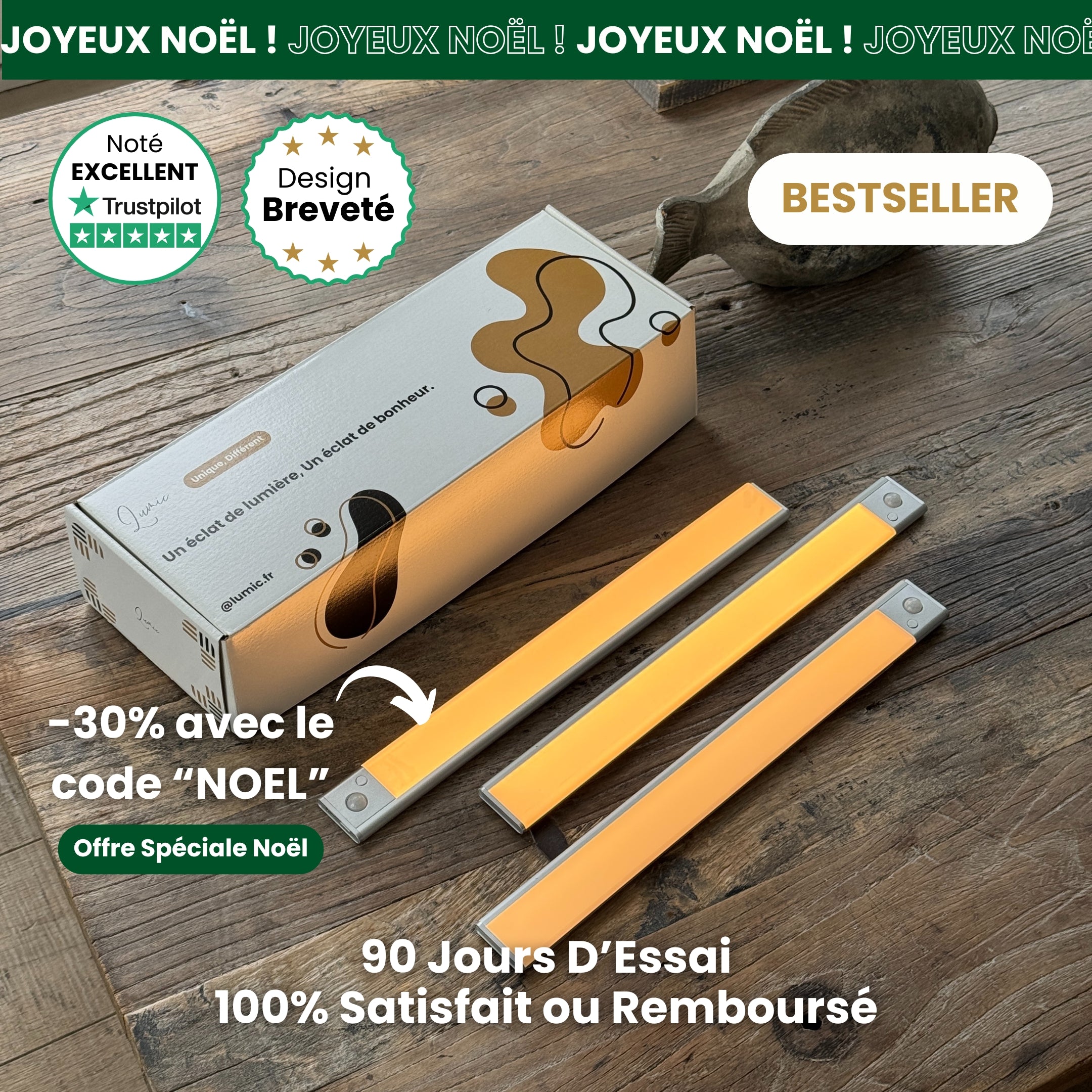 Mouvement 3.0™ | Réglette LED sans fil à détecteur de mouvements