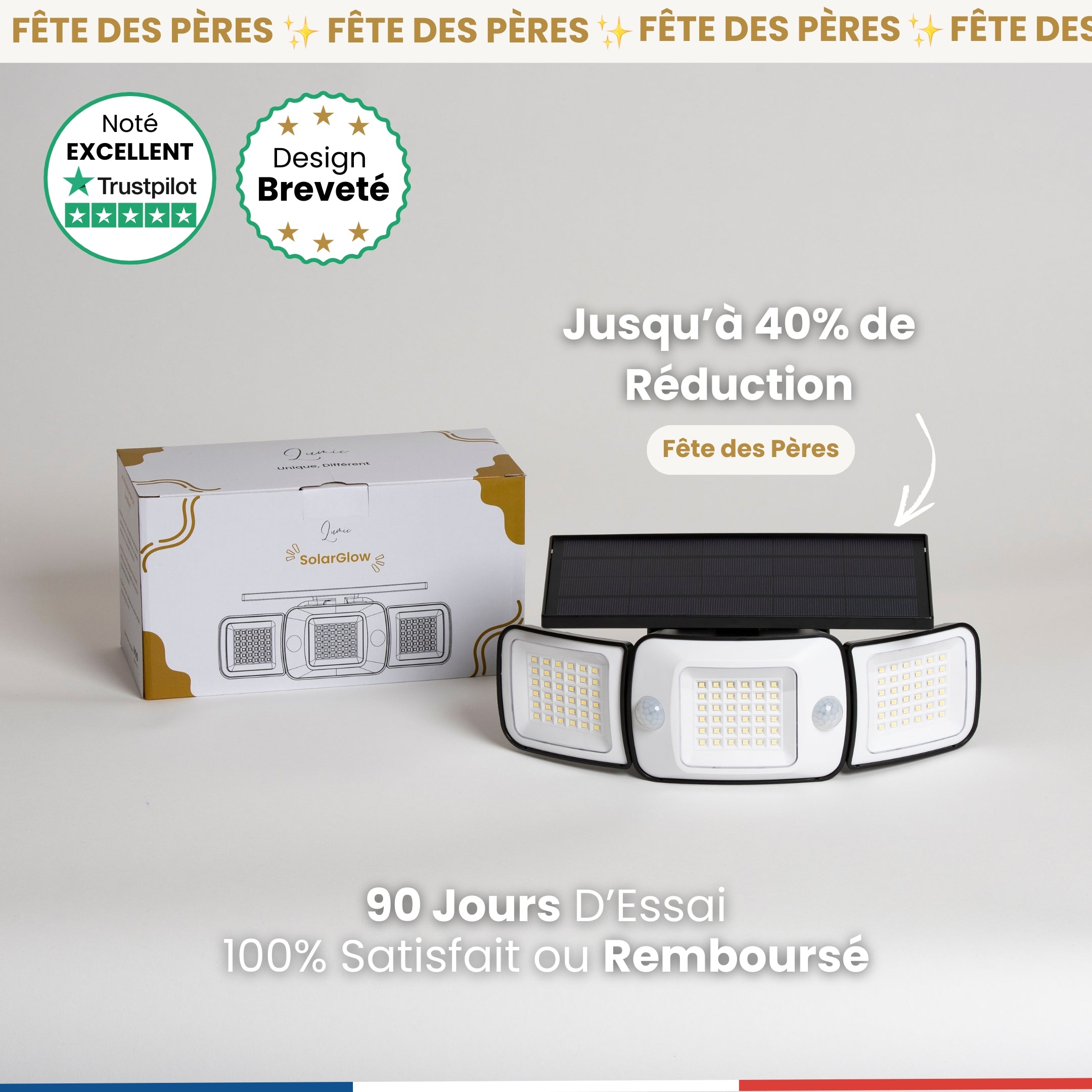 SolarGlow™ | Lampe Solaire Extérieur à Détecteurs de Mouvements