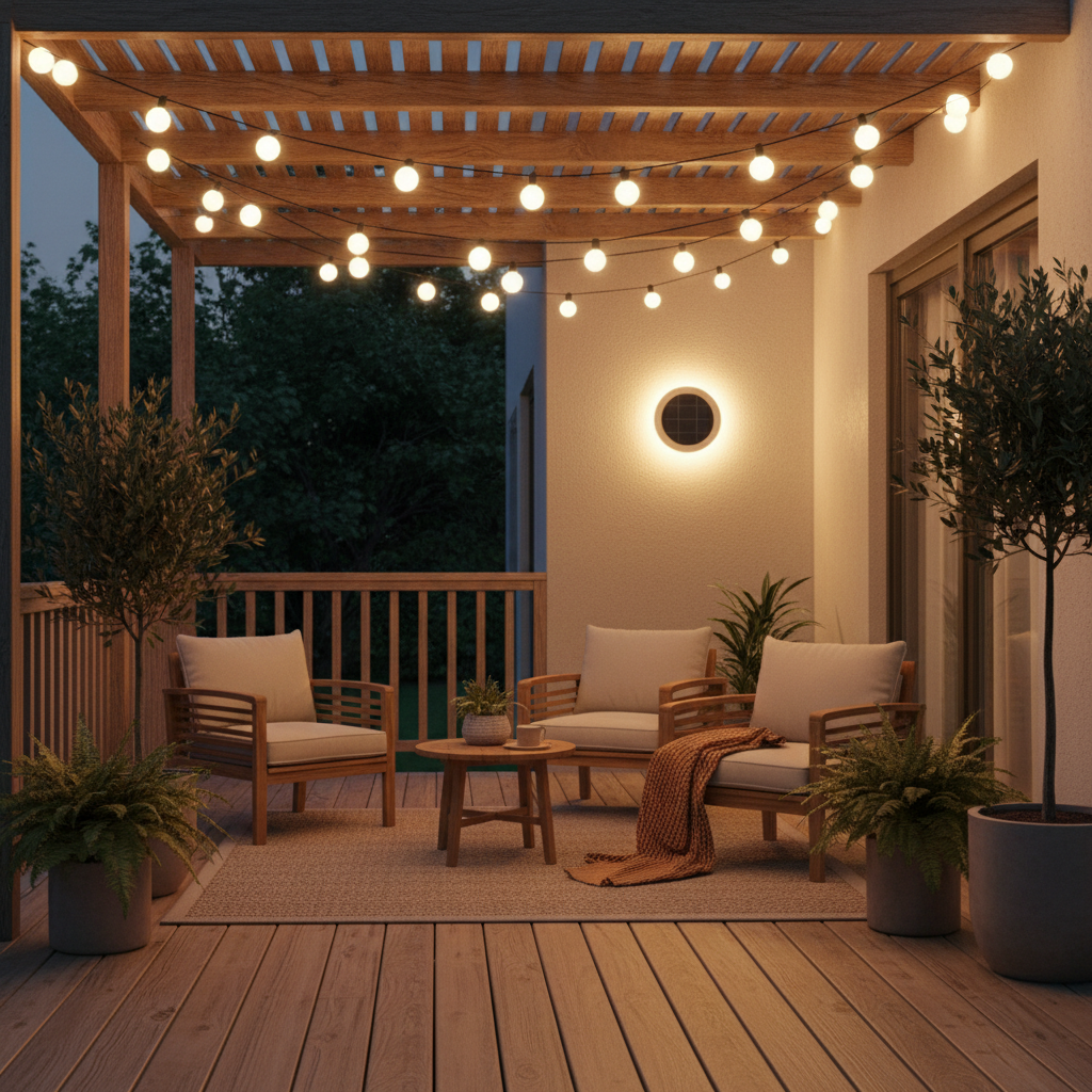 Éclairage terrasse bois : solutions sans percer