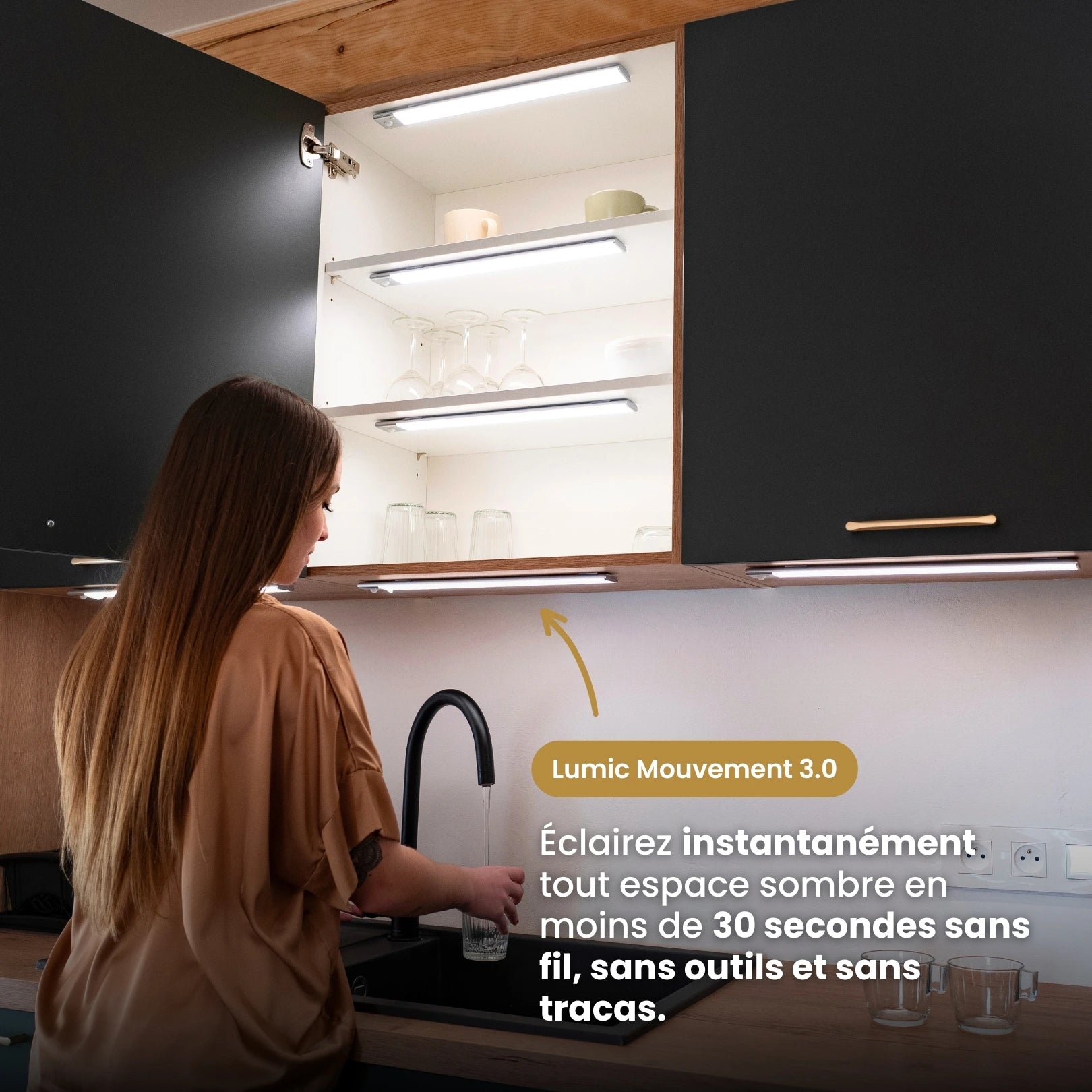 Mouvement 3.0™  | Réglette LED sans fil à détecteur de mouvements