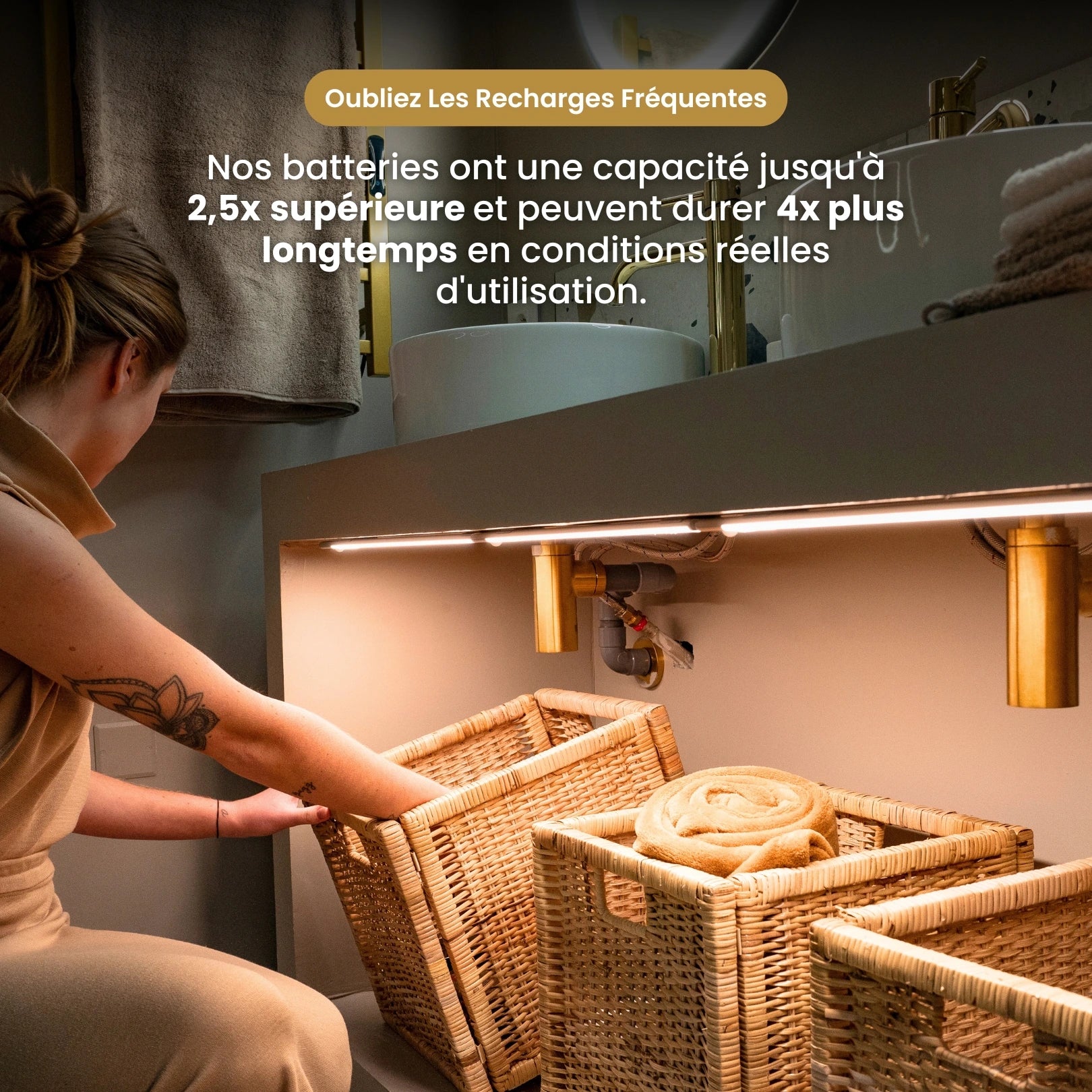 Mouvement 3.0™  | Réglette LED sans fil à détecteur de mouvements