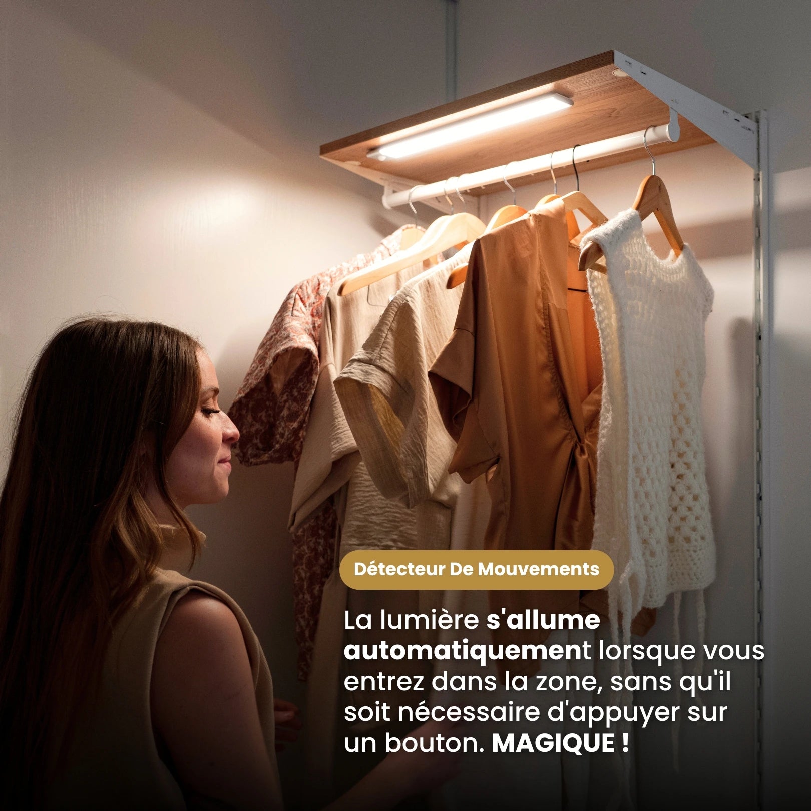 Mouvement 3.0™  | Réglette LED sans fil à détecteur de mouvements
