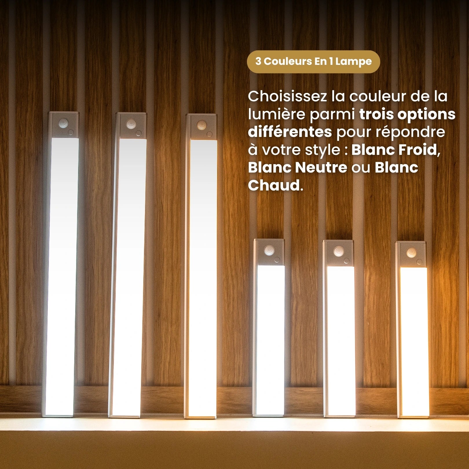 Mouvement 3.0™  | Réglette LED sans fil à détecteur de mouvements