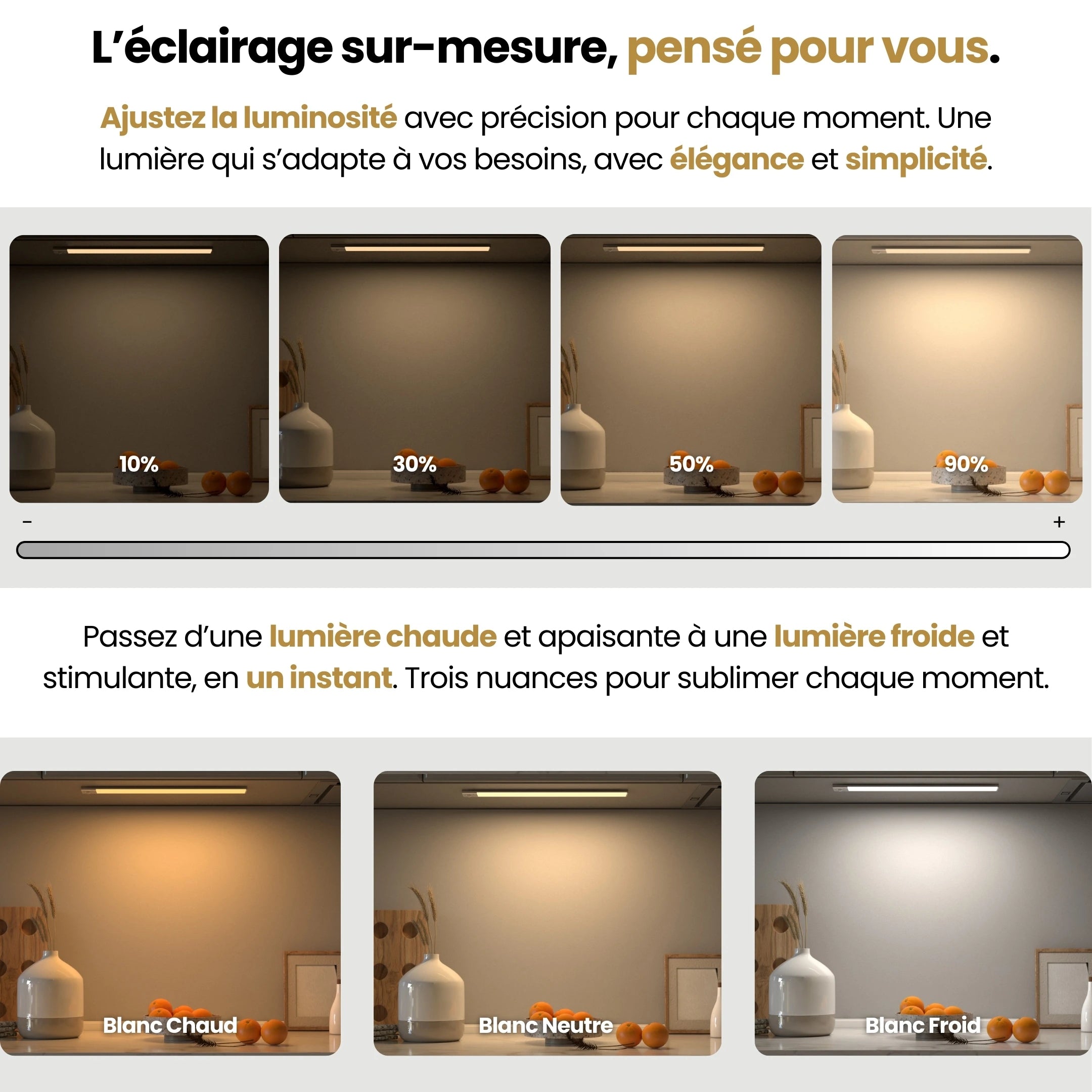 Mouvement 3.0™  | Réglette LED sans fil à détecteur de mouvements