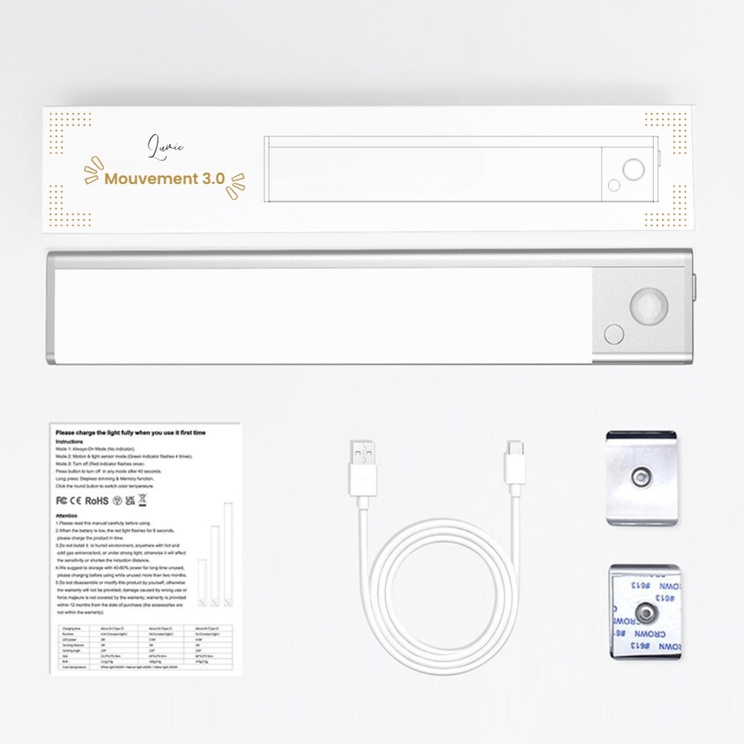 Acheter Lampe de penderie à Détecteur de Mouvement - Rechargeable USB  Température Blanc chaud - 3000K
