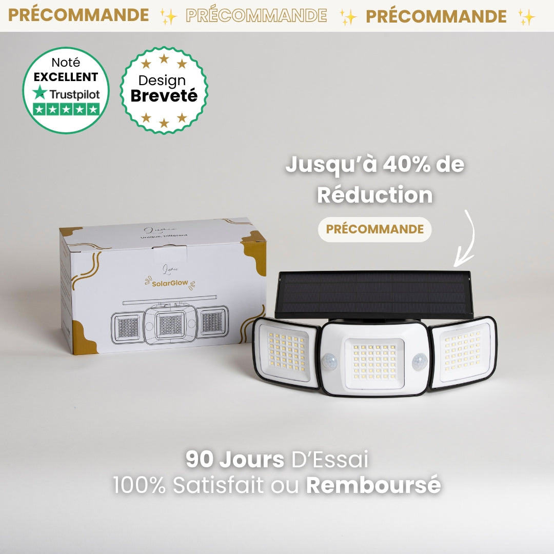SolarGlow™  | Lampe Solaire Extérieur à Détecteurs de Mouvements