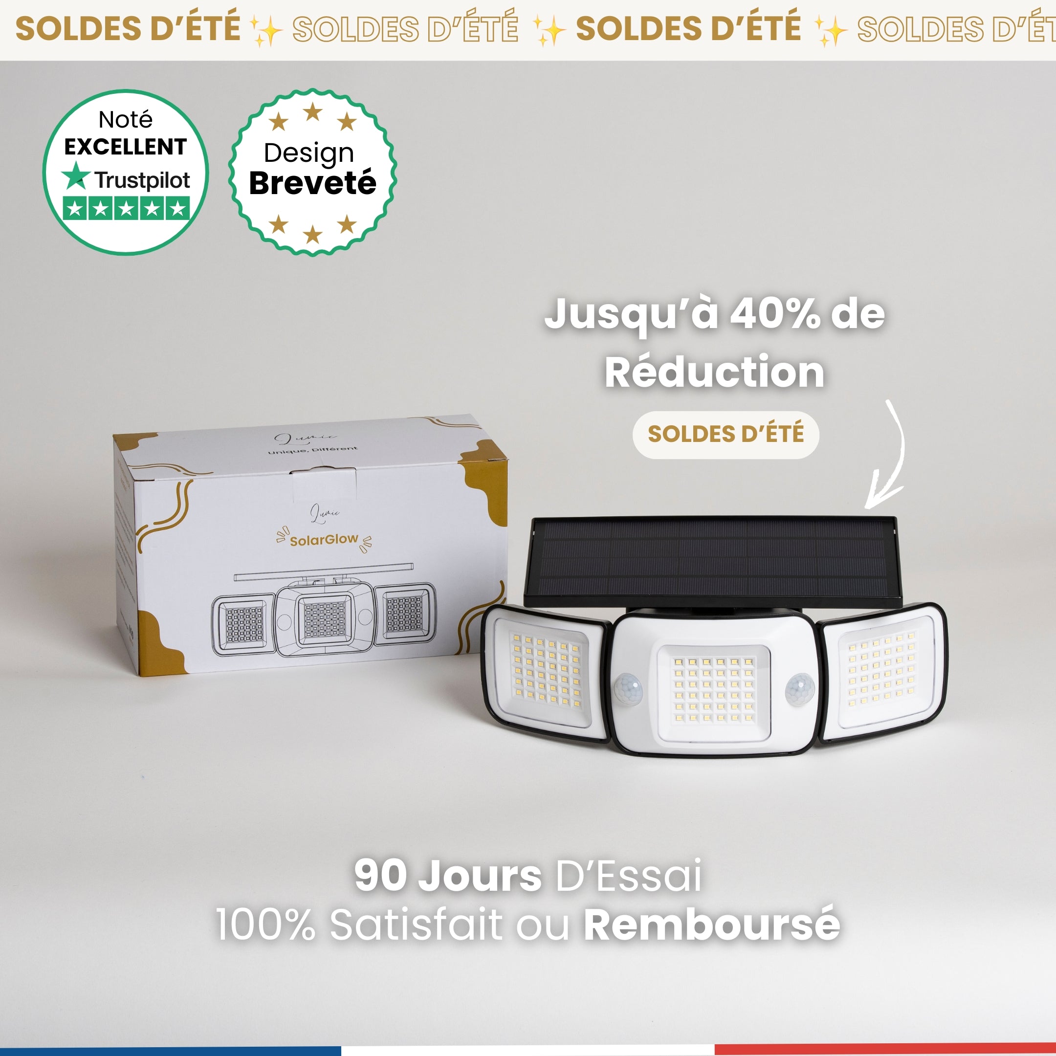 SolarGlow™  | Lampe Solaire Extérieur à Détecteurs de Mouvements