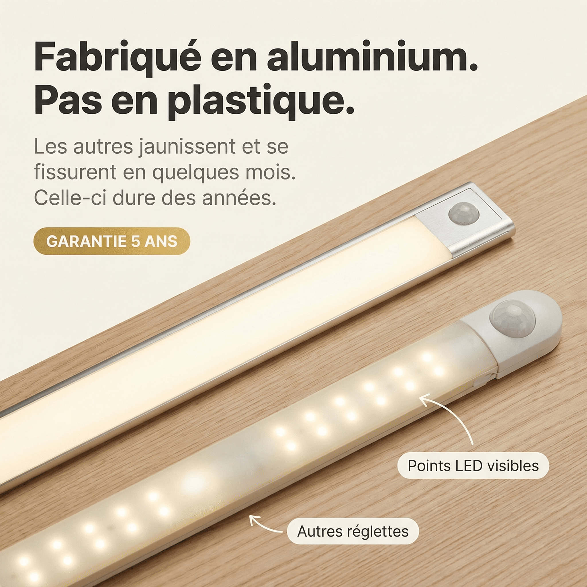 Mouvement 3.0™  | Réglette LED sans fil à détecteur de mouvements pour escaliers et couloirs