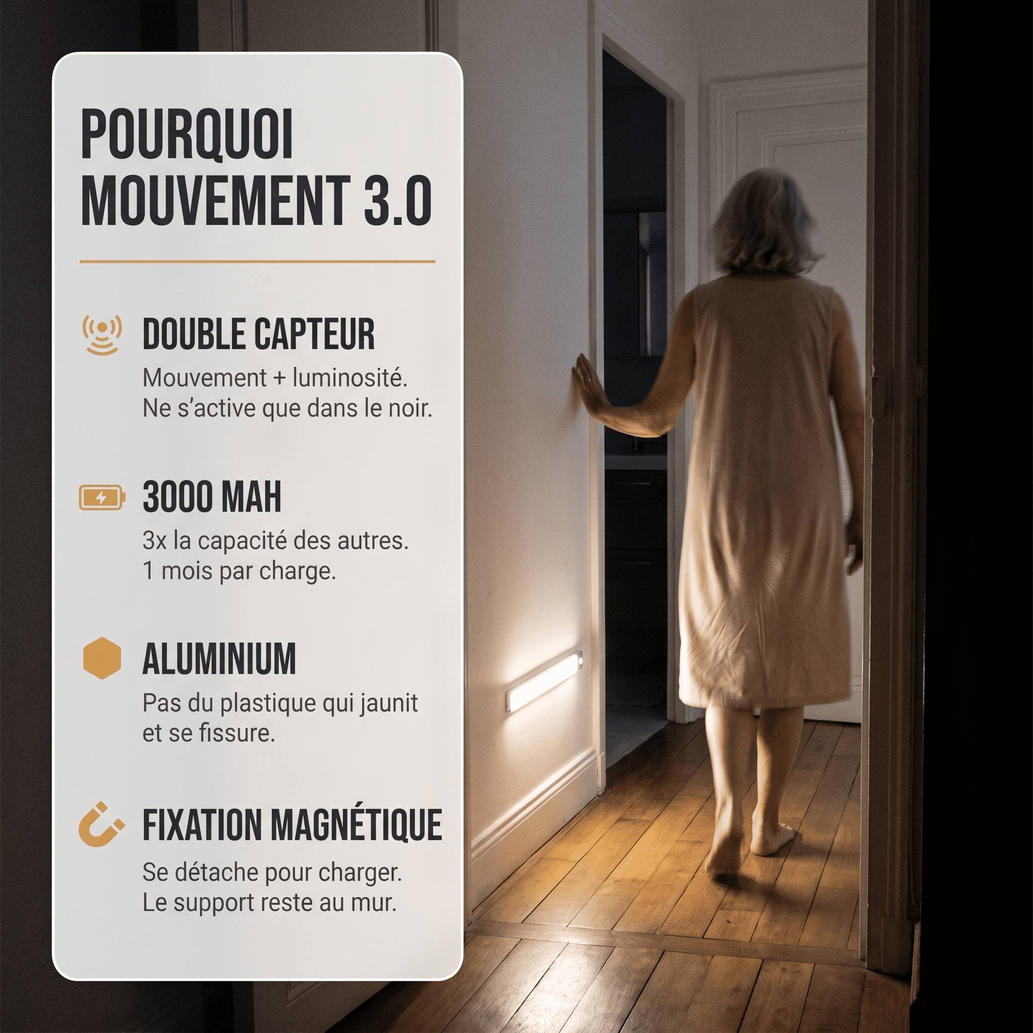 Mouvement 3.0™  | Réglette Lumineuse Automatique