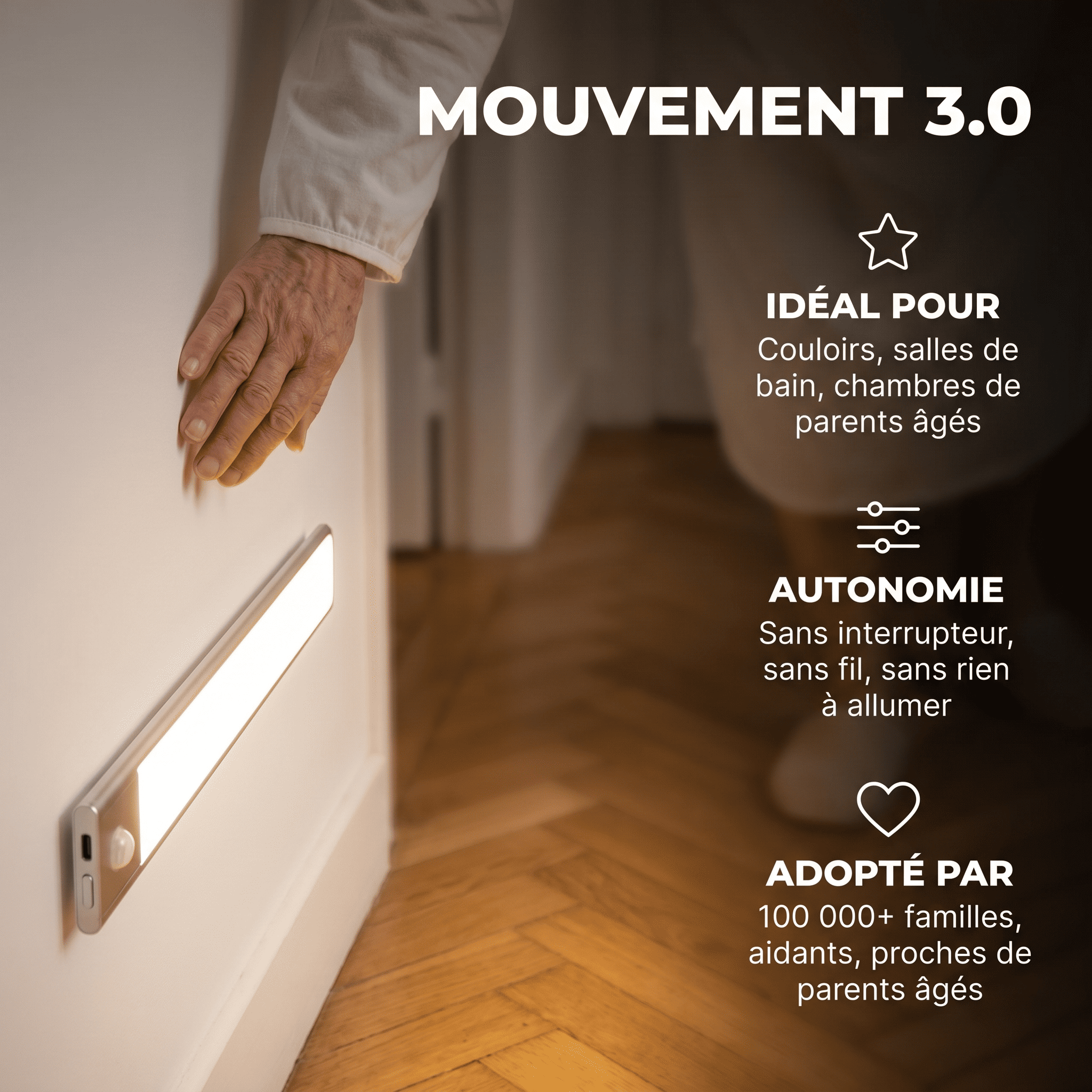 Mouvement 3.0™  | Réglette Lumineuse Automatique